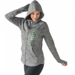 NFL Seattle Seahawks G III 4Her by Carl Banks Womens Recovery Full Zip Hoodie Heathered Gray