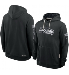 Men Seattle Seahawks Black 2026 Salute to Service Sideline Dri FIT Pullover Hoodie Men Seattle Seahawks Black 2026 Salute to Service Sideline Dri FIT Pullover Hoodie