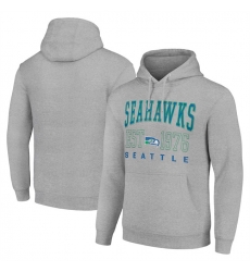Men Seattle Seahawks Grey Throwback Logo Pullover Hoodie Men Seattle Seahawks Grey Throwback Logo Pullover Hoodie