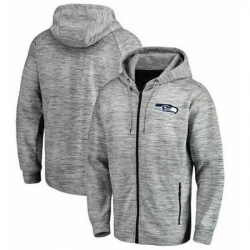 NFL Seattle Seahawks NFL Pro Line by Fanatics Branded Space Dye Performance Full Zip Hoodie Heathered Gray