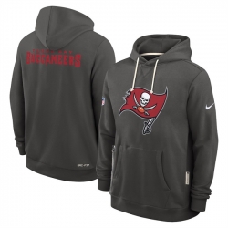 Men Tampa Bay Buccaneers Pewter Sideline Standard Issue Initial Home Dri FIT Pullover Hoodie
