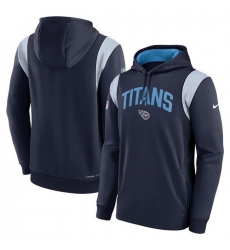 Men Tennessee Titans Navy Sideline Stack Performance Pullover Hoodie 002