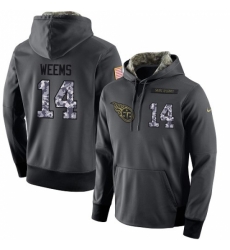 NFL Mens Nike Tennessee Titans 14 Eric Weems Stitched Black Anthracite Salute to Service Player Performance Hoodie