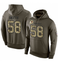 NFL Nike Washington Redskins 58 Junior Galette Green Salute To Service Mens Pullover Hoodie