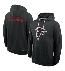 Men Atlanta Falcons Black Sideline Standard Issue Initial Home Dri FIT Pullover Hoodie Men Atlanta Falcons Black Sideline Standard Issue Initial Home Dri FIT Pullover Hoodie