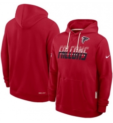 Men Atlanta Falcons Red Sideline Standard Issue Top Prospect Dri FIT Hoodie