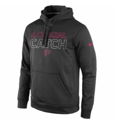 NFL Atlanta Falcons Nike Breast Cancer Awareness KO Pullover Performance Hoodie Charcoal