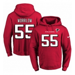 NFL Mens Nike Atlanta Falcons 55 Paul Worrilow Red Name Number Pullover Hoodie
