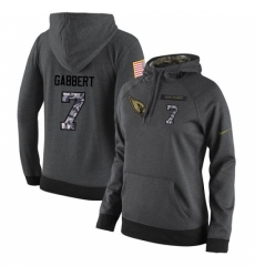 NFL Women Nike Arizona Cardinals 7 Blaine Gabbert Stitched Black Anthracite Salute to Service Player Performance Hoodie