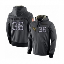 Football Mens Arizona Cardinals 36 DJ Swearinger SR Stitched Black Anthracite Salute to Service Player Performance Hoodie