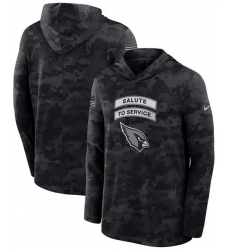 Men Arizona Cardinals Black 2026 Salute to Service Sideline Lightweight Hoodie Dri FIT Long Sleeve Top
