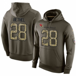 NFL Nike Arizona Cardinals 28 Justin Bethel Green Salute To Service Mens Pullover Hoodie