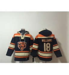Men Chicago Bears 18 Caleb Williams Navy Ageless Must Have Lace Up Pullover Hoodie Men Chicago Bears 18 Caleb Williams Navy Ageless Must Have Lace Up Pullover Hoodie