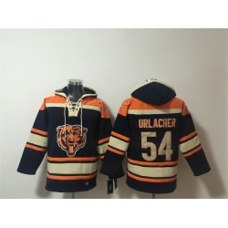 Men Chicago Bears   54 Brian Urlacher Navy Ageless Must Have Lace Up Pullover Hoodie