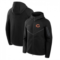 Men Chicago Bears Black Tech Fleece Full Zip Windrunner Hoodie