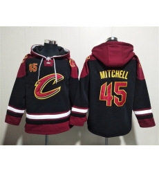 Men Cleveland Cavaliers 45 Donovan Mitchell Black Red Ageless Must Have Lace Up Pullover Hoodie Men Cleveland Cavaliers 45 Donovan Mitchell Black Red Ageless Must Have Lace Up Pullover Hoodie