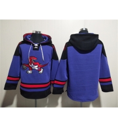Men Toronto Raptors Blank Purple Lace Up Pullover Hoodie