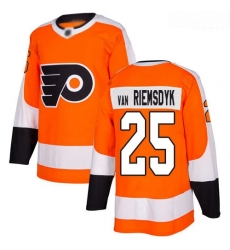 Flyers #25 James Van Riemsdyk Orange Home Authentic Stitched Hockey Jersey