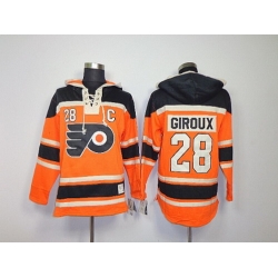 nhl jerseys philadelphia flyers #28 giroux orange[pullover hooded sweatshirt patch C]