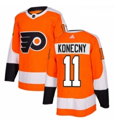 Youth Adidas Philadelphia Flyers 11 Travis Konecny Authentic Orange Home NHL Jersey 