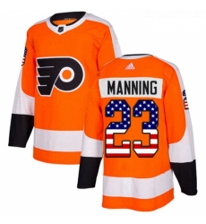 Youth Adidas Philadelphia Flyers 23 Brandon Manning Authentic Orange USA Flag Fashion NHL Jersey 