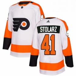 Youth Adidas Philadelphia Flyers 41 Anthony Stolarz Authentic White Away NHL Jersey 