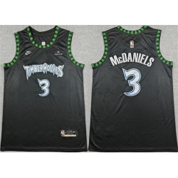 Men Minnesota Timberwolves 3 Jaden McDaniels Black 2025 26 Classic Edition Stitched jersey