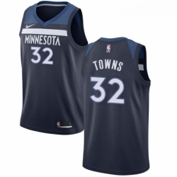 Mens Nike Minnesota Timberwolves 32 Karl Anthony Towns Swingman Navy Blue Road NBA Jersey Icon Edition