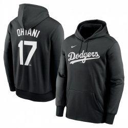 Los Angeles Dodgers 17 Shohei Ohtani Black Name  26 Number Pullover Hoodie