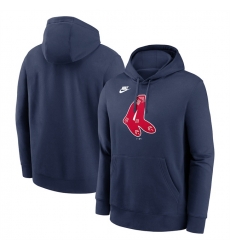Men Boston Red Sox Navy Cooperstown Collection Logo Club Pullover Hoodie