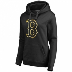 MLB Boston Red Sox Women Gold Collection Pullover Hoodie Black