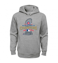 Men Chicago Cubs Grey 2016 World Series Champions Men Pullover Hoodie