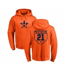 Men MLB Nike Houston Astros 21 Andy Pettitte Orange RBI Pullover Hoodie