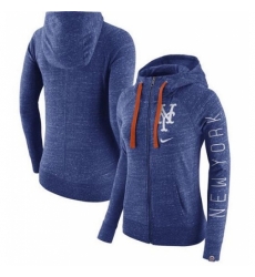 MLB New York Mets Nike Women Vintage Full Zip Hoodie Heather Royal