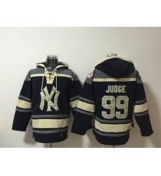Men New York Yankees 99 Aaron Judge Navy Ageless Must Have Lace Up Pullover Hoodie Men New York Yankees 99 Aaron Judge Navy Ageless Must Have Lace Up Pullover Hoodie