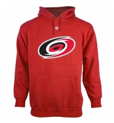 NHL Mens Carolina Hurricanes Old Time Hockey Big Logo with Crest Pullover Hoodie Red