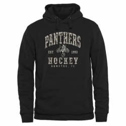 NHL Mens Florida Panthers Black Camo Stack Pullover Hoodie