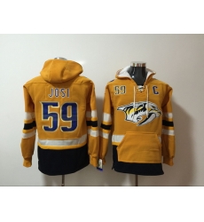 Men Nashville Predators 59 Roman Josi Stitched Hoodie