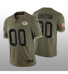 Men Women Youth Green Bay Packers ACTIVE PLAYER Custom Olive 2022 Salute To Service Limited Stitched Jersey