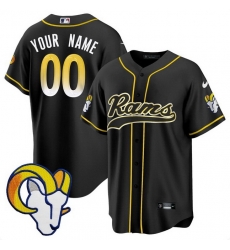 Men Los Angeles Rams Active Player Custom Black Stitched Baseball Jersey Men Los Angeles Rams Active Player Custom Black Stitched Baseball Jersey