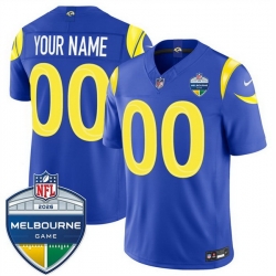 Men Los Angeles Rams Active Player Custom Royal 2026 F U S E  Melbourne Game Patch Vapor Limited Stitched Football Jersey
