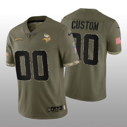 Men Women Youth Minnesota Vikings ACTIVE PLAYER Custom Olive 2022 Salute To Service Limited Stitched Jersey
