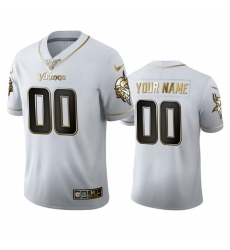 Men Women Youth Toddler Minnesota Vikings Custom Men Nike White Golden Edition Vapor Limited NFL 100 Jersey