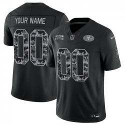 Men San Francisco 49ers Active Player Custom Black F U S E  2026 Salute to Service Limited Stitched Football Jersey