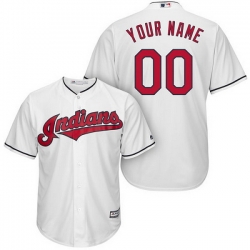 Men Women Youth Toddler All Size Authentic White Baseball Home Youth Jersey Customized Cleveland Indians Cool Base