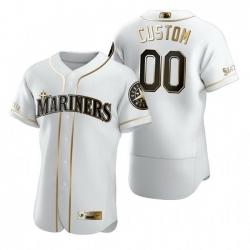 Men Women Youth Toddler All Size Seattle Mariners Custom Nike White Stitched MLB Flex Base Golden Edition Jersey