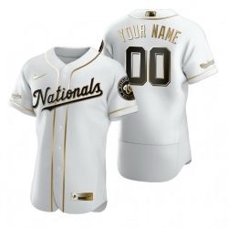 Men Women Youth Toddler All Size Washington Nationals Custom Nike White Stitched MLB Flex Base Golden Edition Jersey