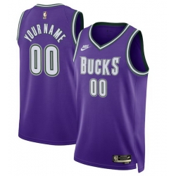 Men Women Youth Toddler MILWAUKEE BUCKS Custom Nike NBA Stitched Jersey Purple