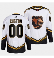 Men Women Youth Boston Bruins Custom White 2022 Reverse Retro Stitched Jersey