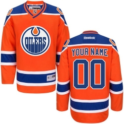 Men Women Youth Toddler Orange Jersey - Customized Reebok Edmonton Oilers Third  II